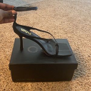 Square toe black sandals BRAND NEW